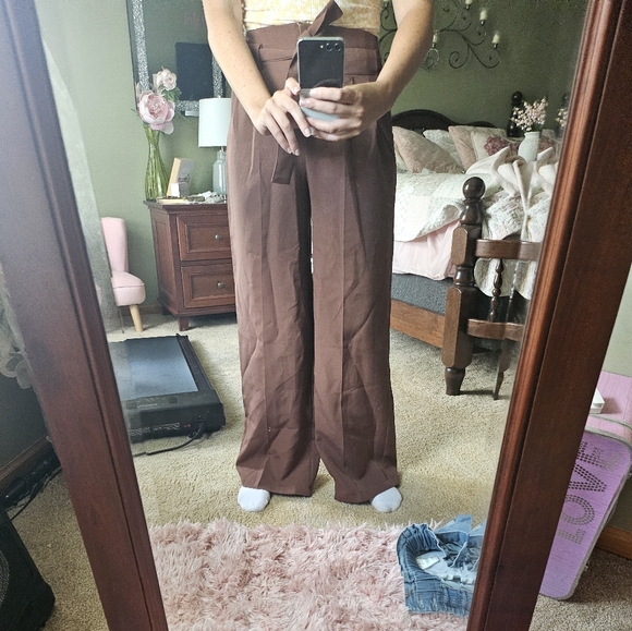 Wide leg chocolate kalie pants - Picture 3 of 4